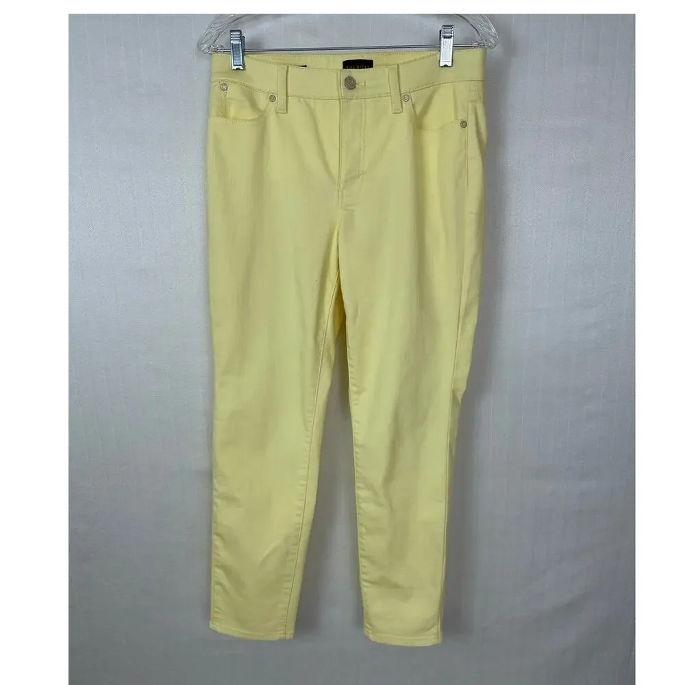 Talbots Women's Size 8 Yellow Slim Ankle Jeans Stretch Denim 5 Pocket Pants